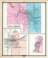 Ripon - City, Omro - Village, Dartford, Wisconsin State Atlas 1878